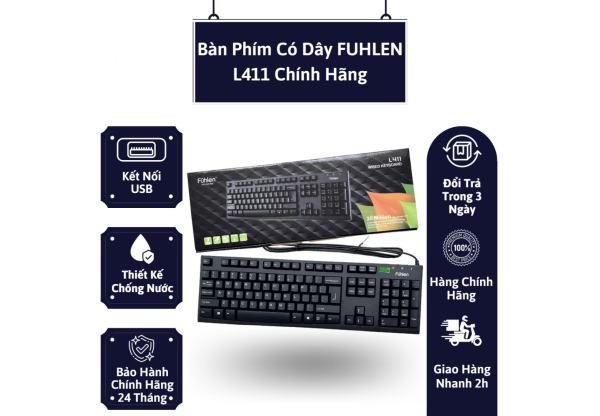 BÀN PHÍM FUHLEN L411 (USB/ĐEN)