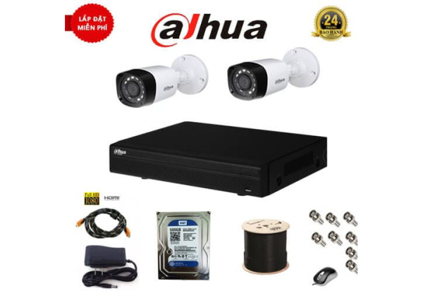 Trọn Bộ 2 Camera Dahua 1MP Sáng Rỏ Ràng