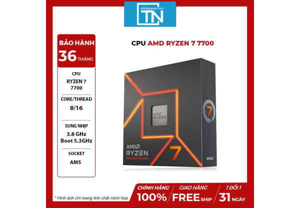CPU AMD Ryzen 7 7700  AMD AM5 - 8 Core - 16 Thread