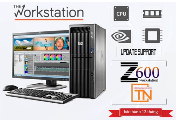 Máy trạm HP Z600 Workstation 2 Xeon X5620/ 16g- Ssd 120g- 500g- Quadro 2000